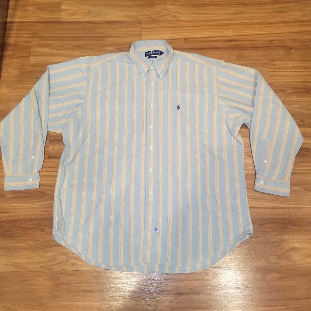 Polo by Ralph Lauren Men's Blue Striped Shirt